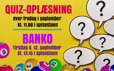 Banko & QUIZ-oplæsning i september